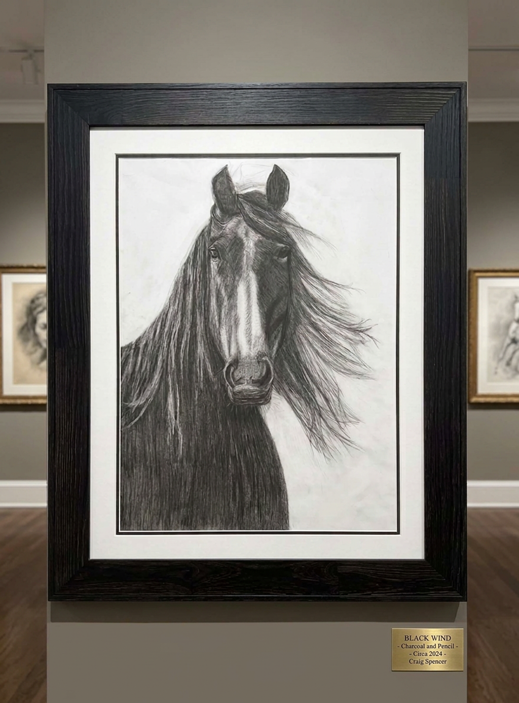Charlie Charcoal Horse - Original Charcoal Drawing