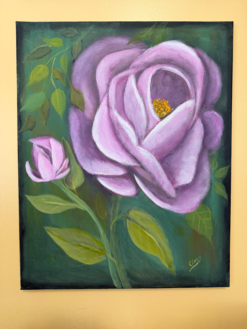 Purple Rose - Original Acrylic Painting
