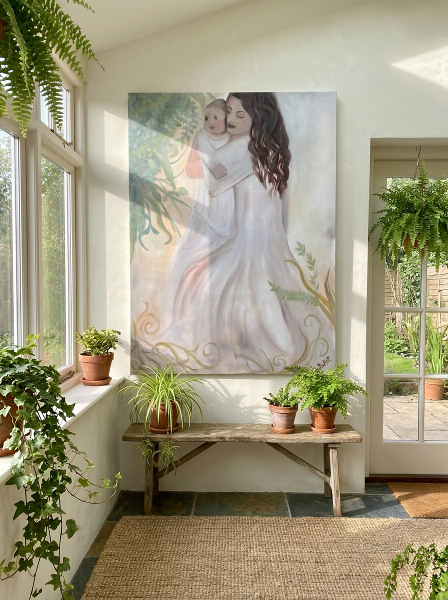 Mommy and Me - Stretched Canvas Print