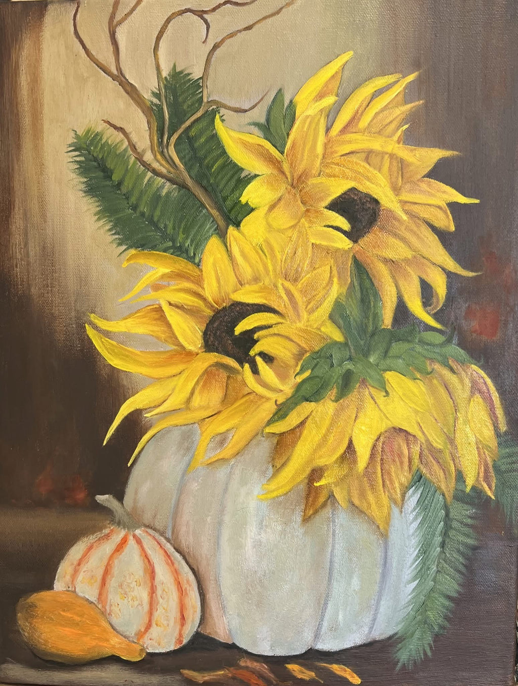 Sunflowers and Pumpkins - Fine Art Print