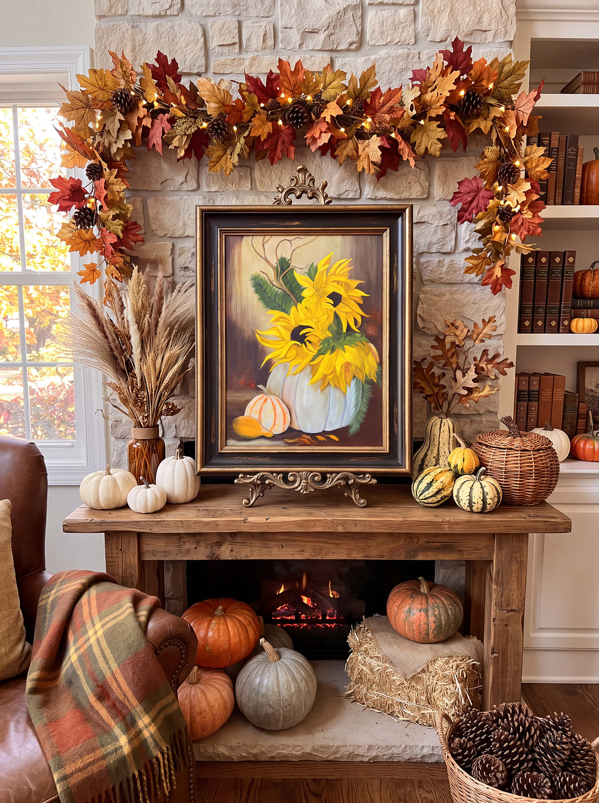 Sunflowers and Pumpkins - Fine Art Print