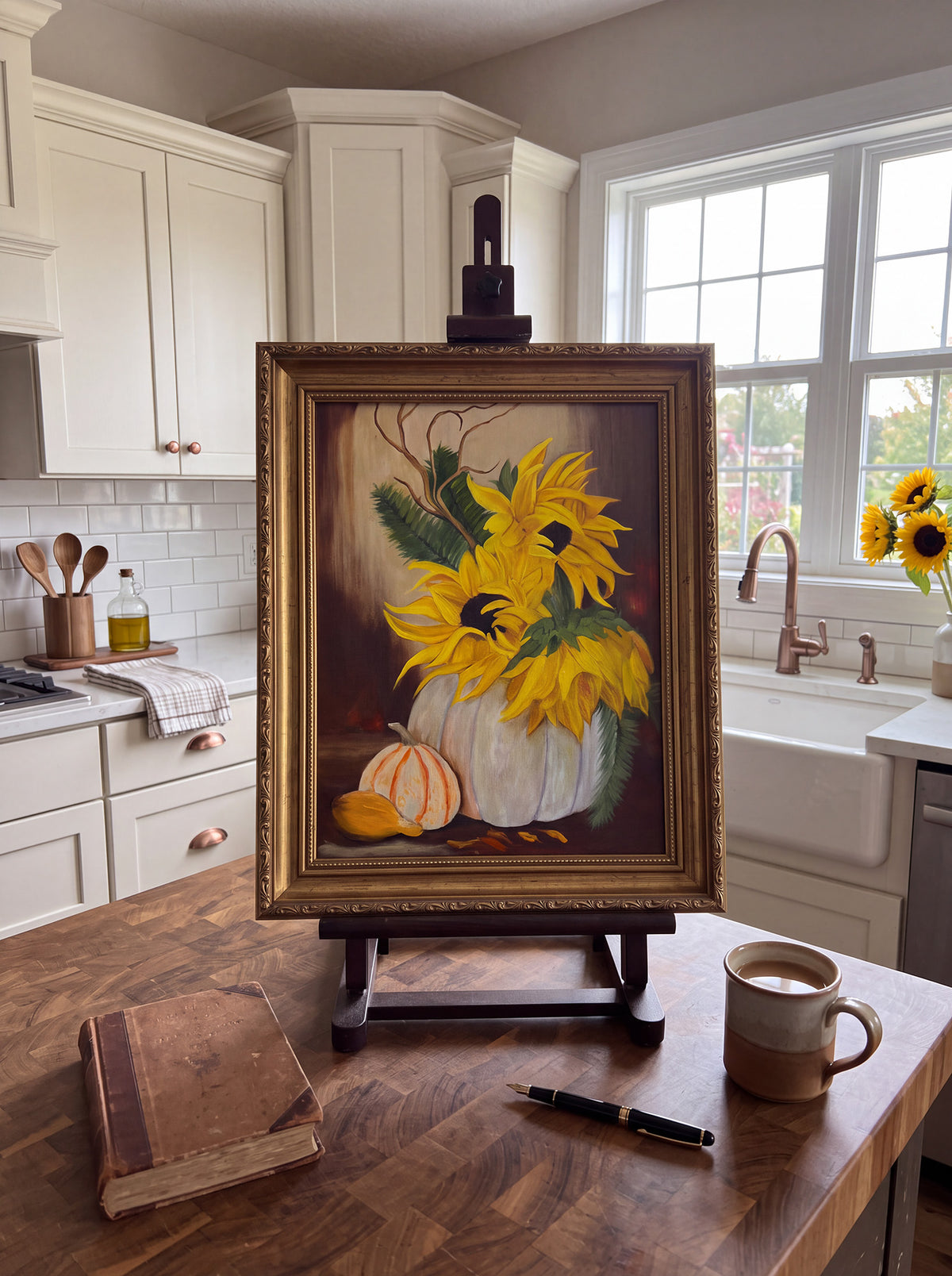 Sunflowers and Pumpkins - Fine Art Print