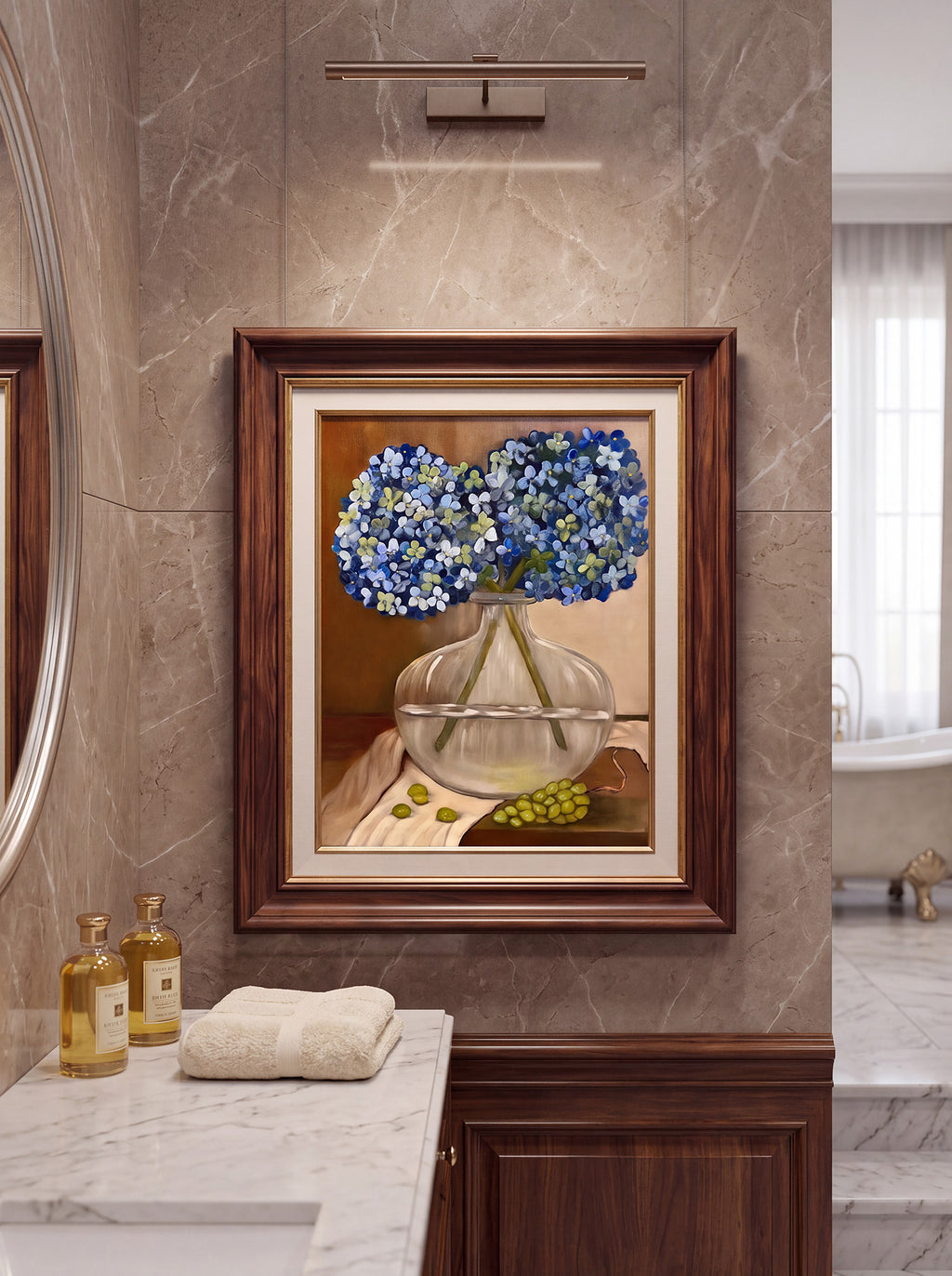 Two Hydrangeas in My Kitchen - Fine Art Print